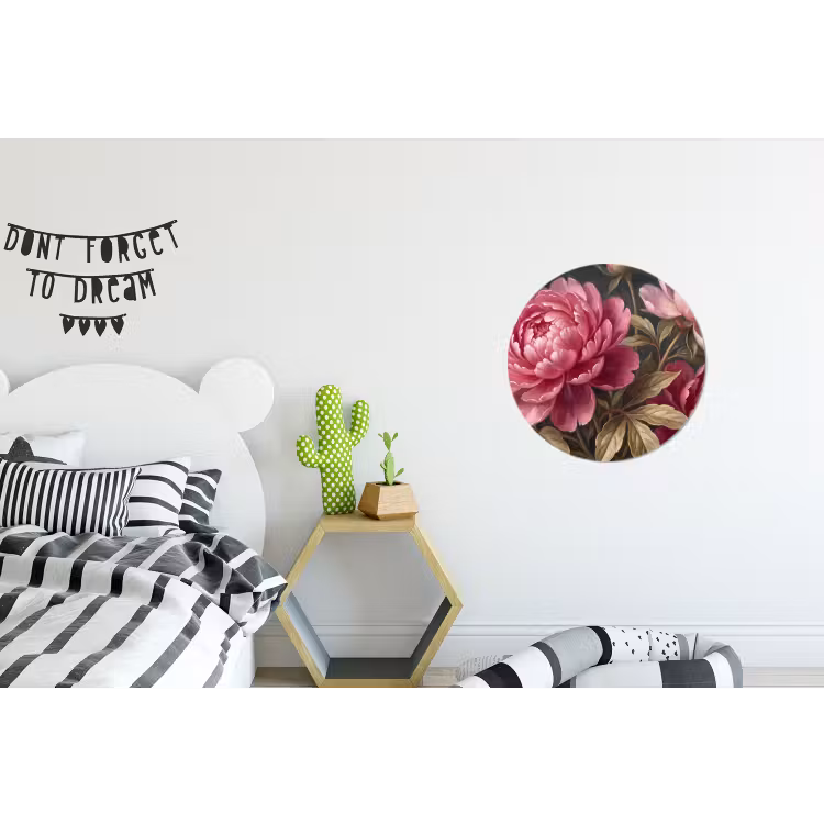 Wandcirkel - Aluminium - Bloemen - Roze - Klassiek - Natuur — 5
