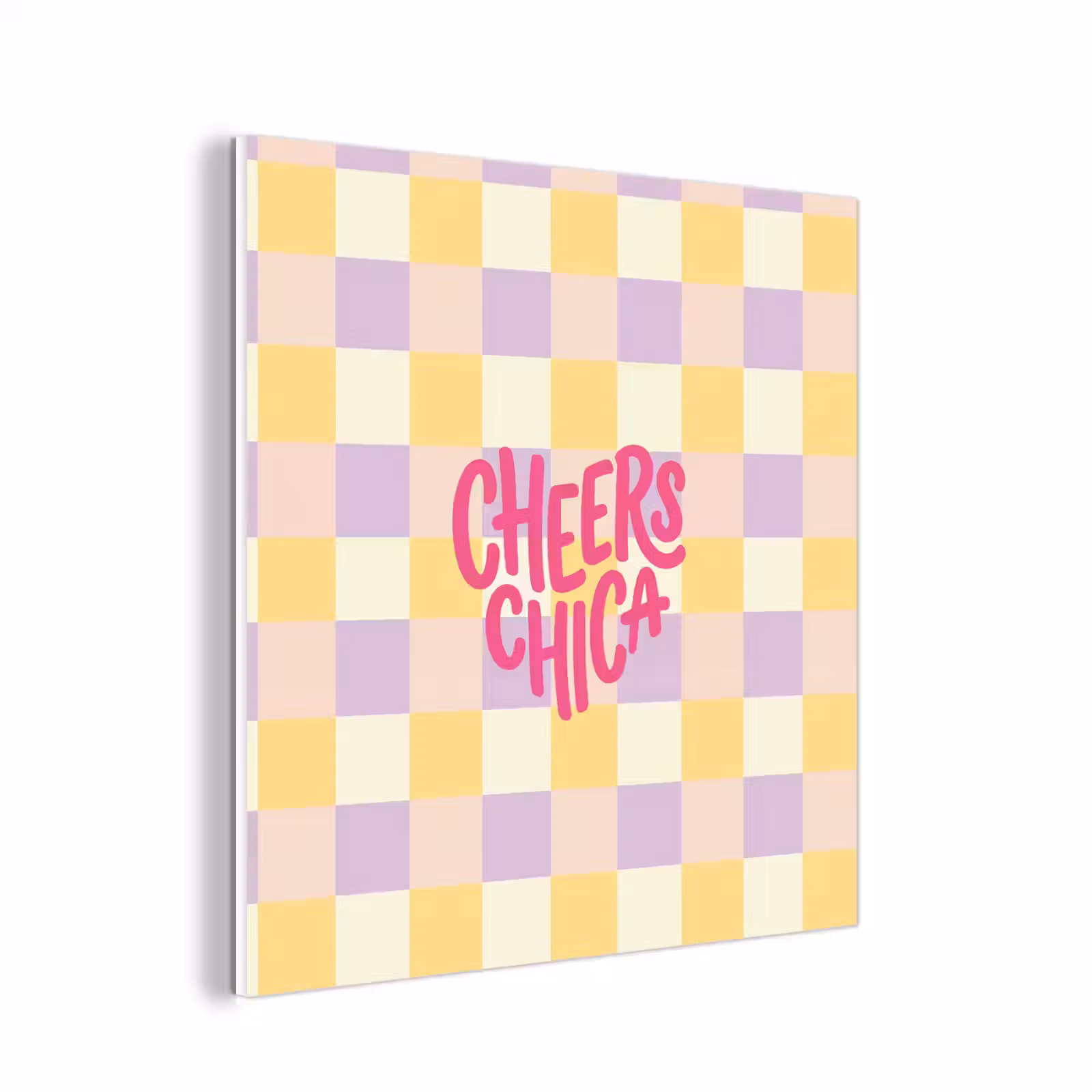Forex - Cheers Chica - Ruitjes - Lila - Geel — 1