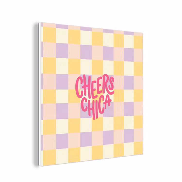 Forex - Cheers Chica - Ruitjes - Lila - Geel — 1