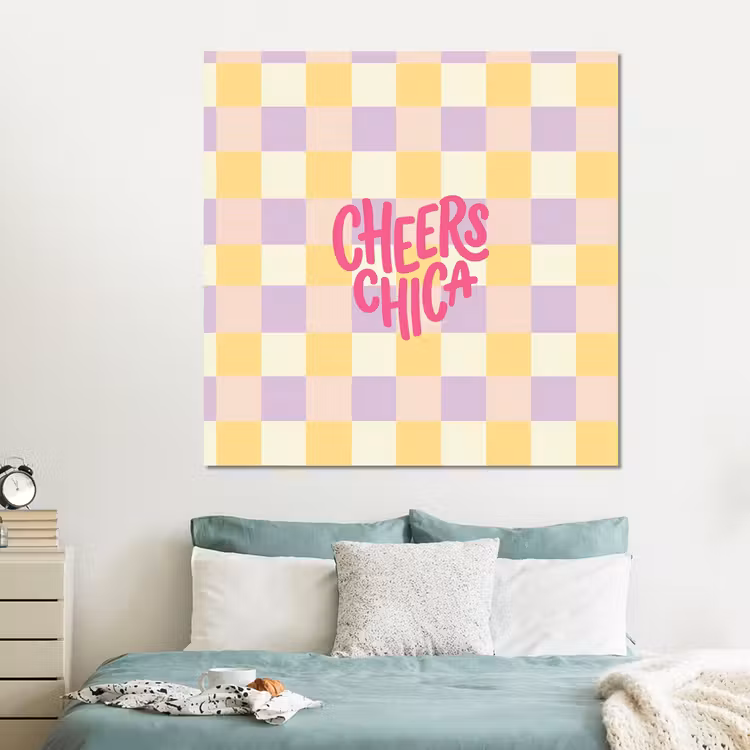 Forex - Cheers Chica - Ruitjes - Lila - Geel — 2