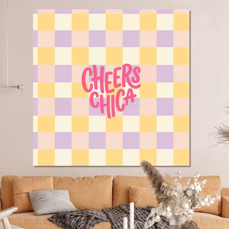 Forex - Cheers Chica - Ruitjes - Lila - Geel — 4