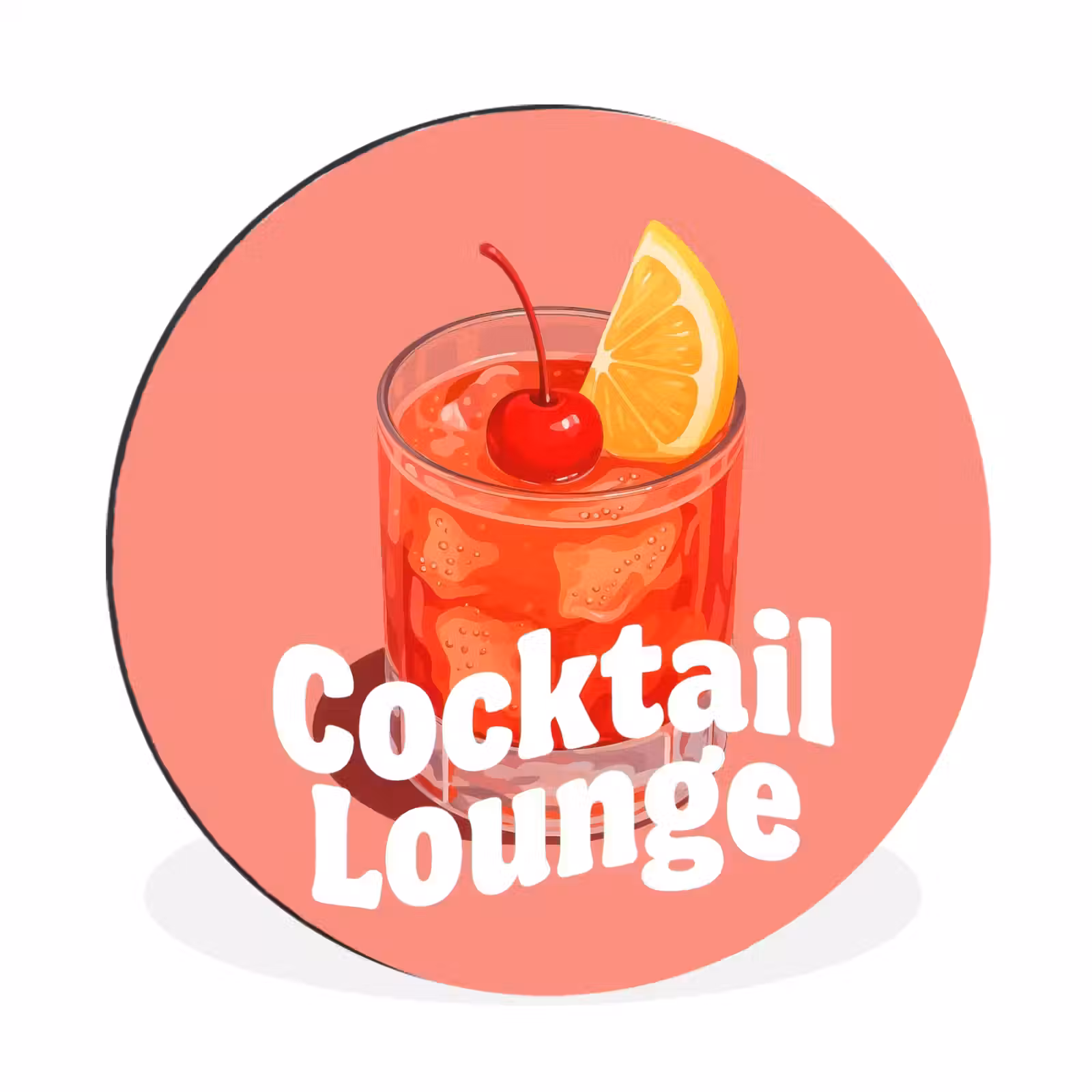 Wandcirkel - Aluminium - Cocktail Lounge - Glas - Koraal — 1