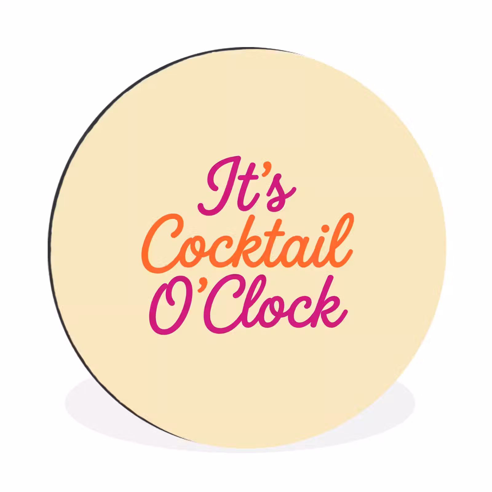 Wandcirkel - Aluminium - Cocktail O'Clock - Geel - Retro — 1