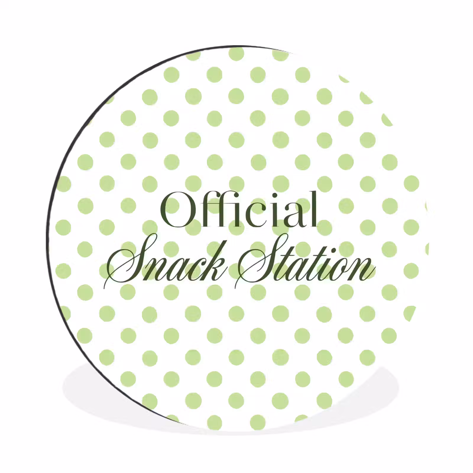 Wandcirkel - Aluminium - Snack Station - Groen - Stippen — 1