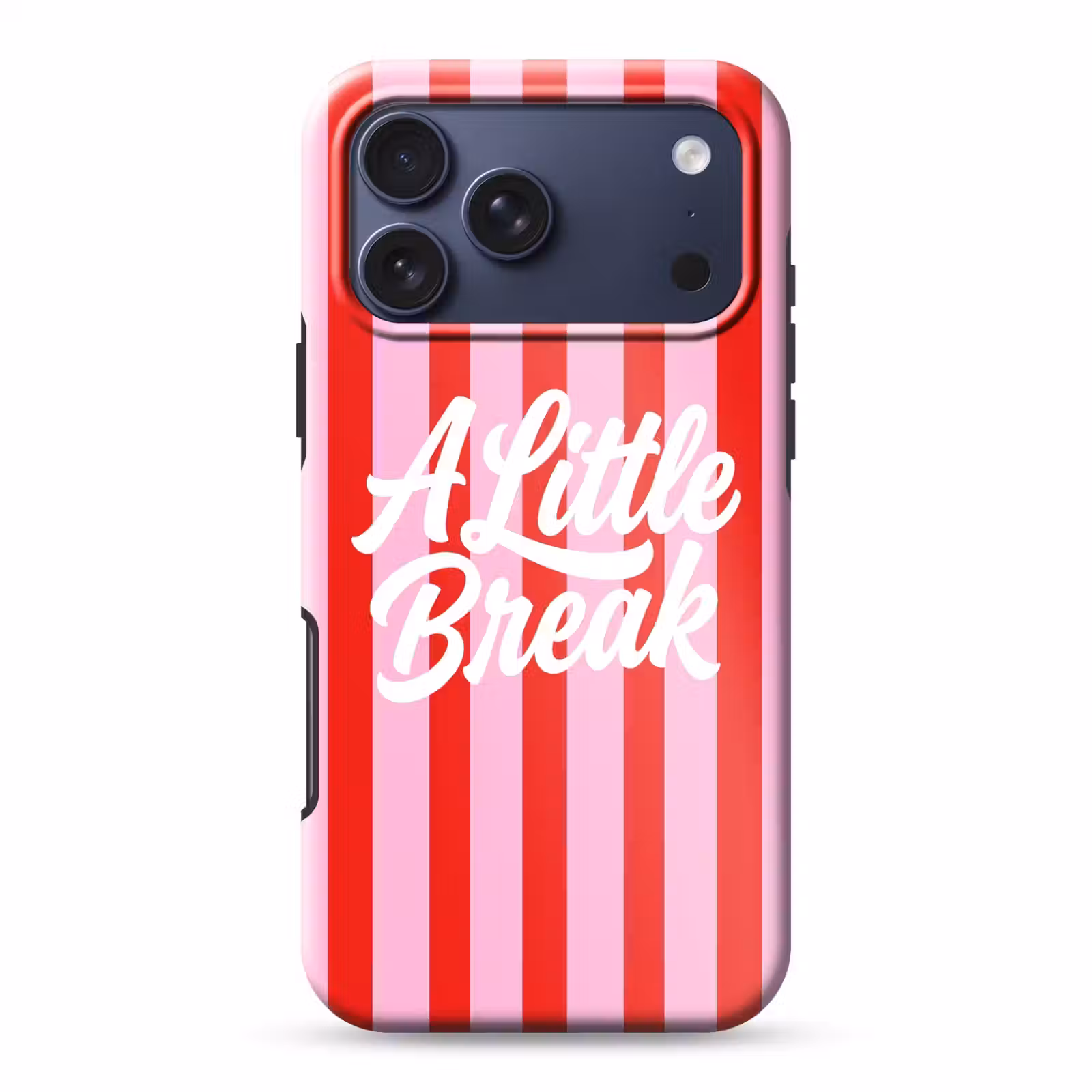 Telefoonhoesje Toughcase - A Little Break - Strepen - Rood - Roze — 1