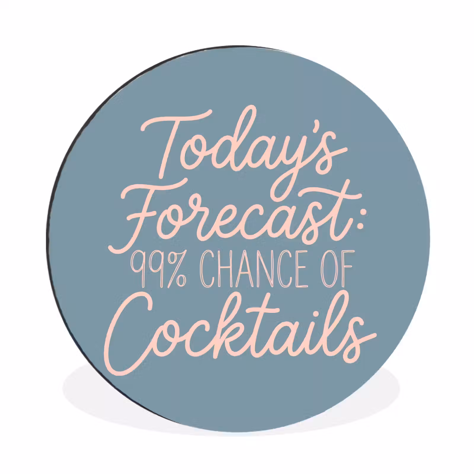 Wandcirkel - Aluminium - Today's Forecast - Cocktails - Blauw — 1