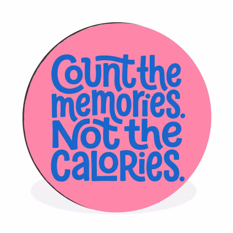 Wandcirkel - Aluminium - Memories - Roze - Blauw - Quote — 1