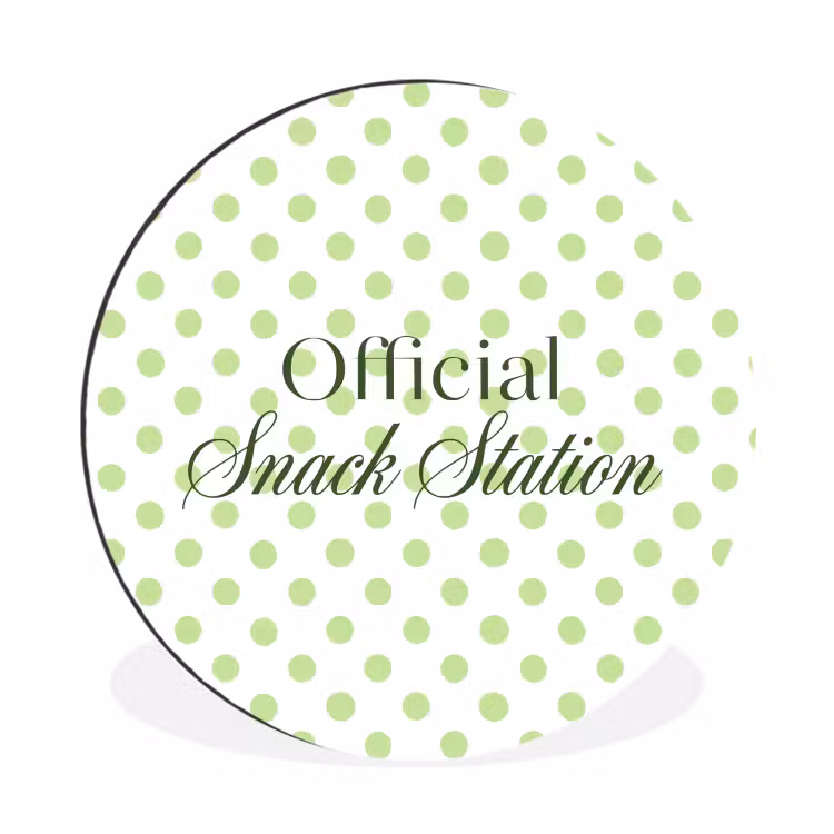 Wandcirkel - Aluminium - Snack Station - Groen - Stippen — 1