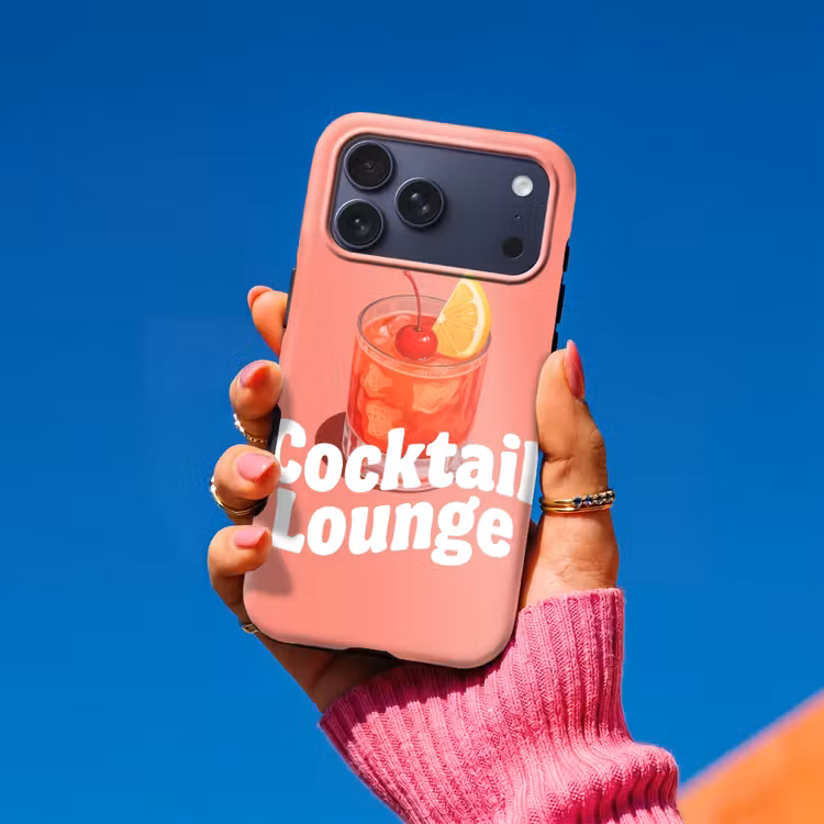 Telefoonhoesje Toughcase - Cocktail Lounge - Glas - Koraal — 2