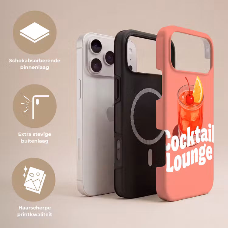 Telefoonhoesje Toughcase - Cocktail Lounge - Glas - Koraal — 3