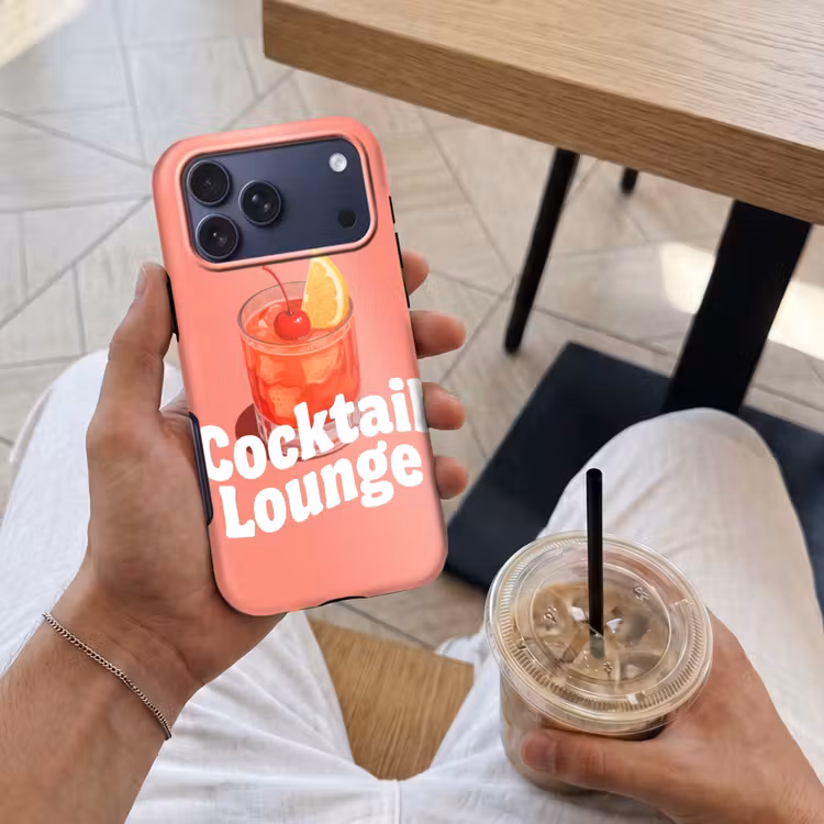 Telefoonhoesje Toughcase - Cocktail Lounge - Glas - Koraal — 4