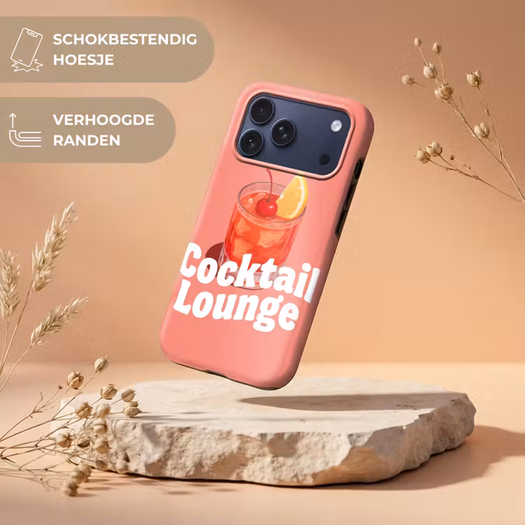 Telefoonhoesje Toughcase - Cocktail Lounge - Glas - Koraal — 5
