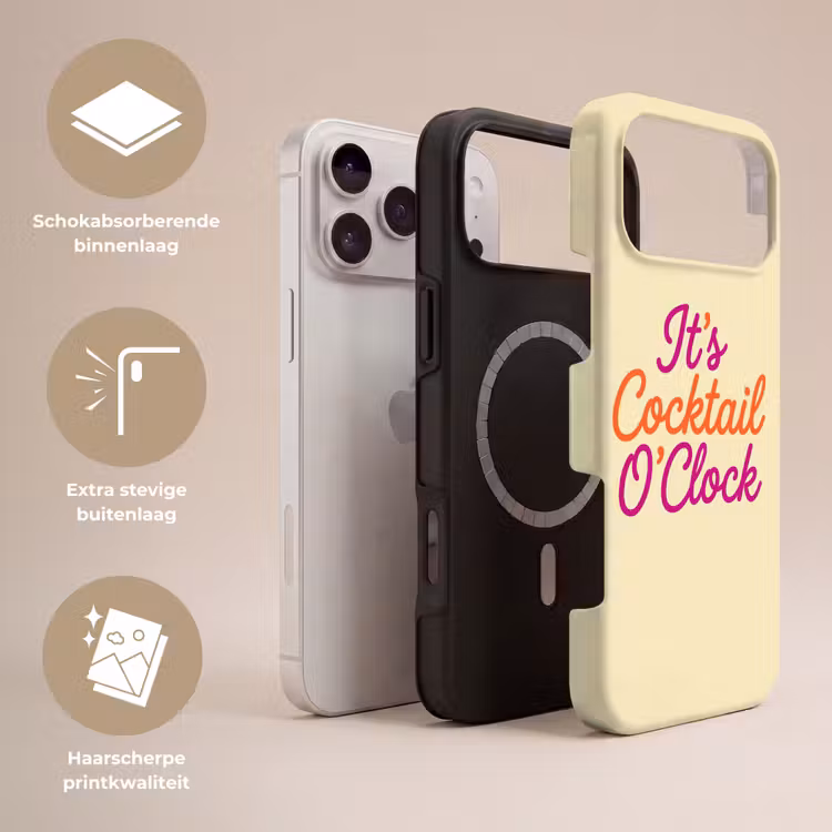 Telefoonhoesje Toughcase - Cocktail O'Clock - Geel - Retro — 3