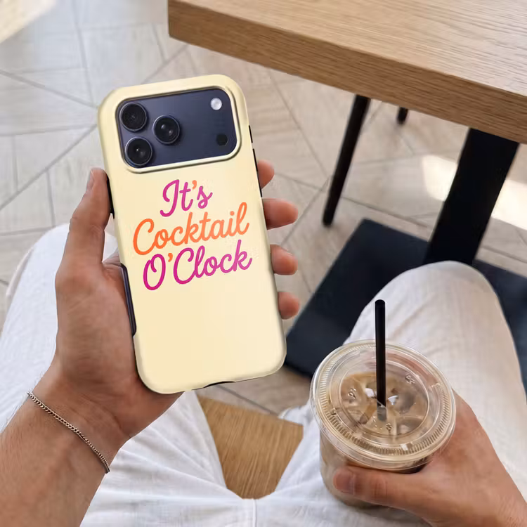 Telefoonhoesje Toughcase - Cocktail O'Clock - Geel - Retro — 4