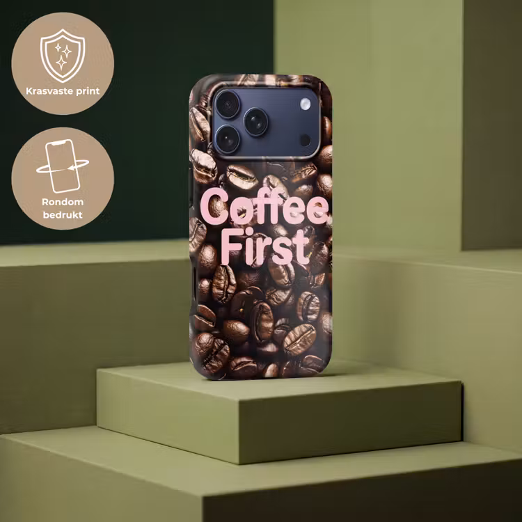 Telefoonhoesje Toughcase - Coffee First - Koffiebonen - Roze — 7