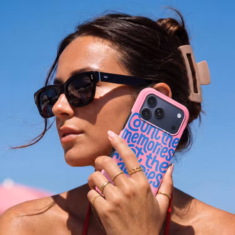 Telefoonhoesje Toughcase - Memories - Roze - Blauw - Quote — 6