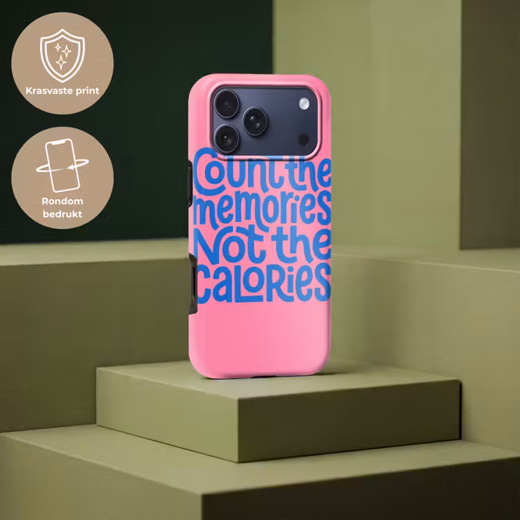 Telefoonhoesje Toughcase - Memories - Roze - Blauw - Quote — 7