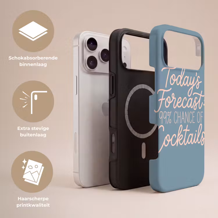 Telefoonhoesje Toughcase - Today's Forecast - Cocktails - Blauw — 3