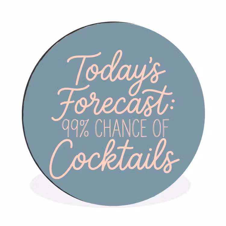 Wandcirkel - Aluminium - Today's Forecast - Cocktails - Blauw — 1