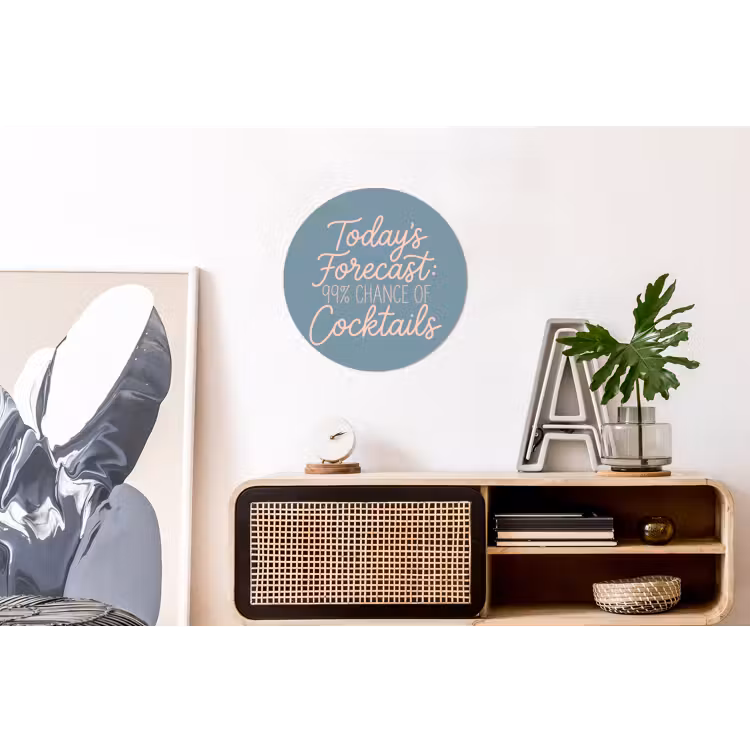 Wandcirkel - Aluminium - Today's Forecast - Cocktails - Blauw — 3