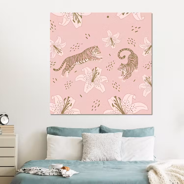 Forex - Kat - Springend - Bloemen - Abstract - Roze — 2