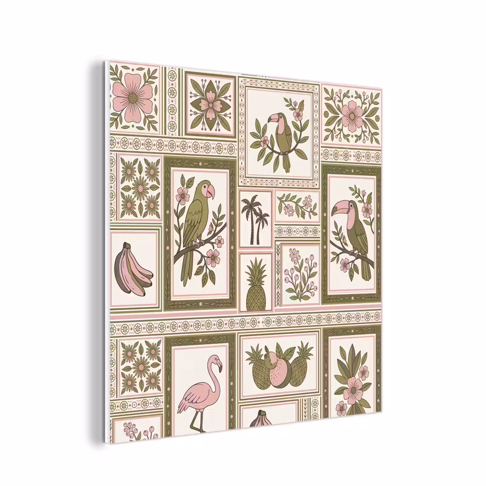 Forex - Vogel - Tropisch - Patroon - Decoratief - Groen — 1