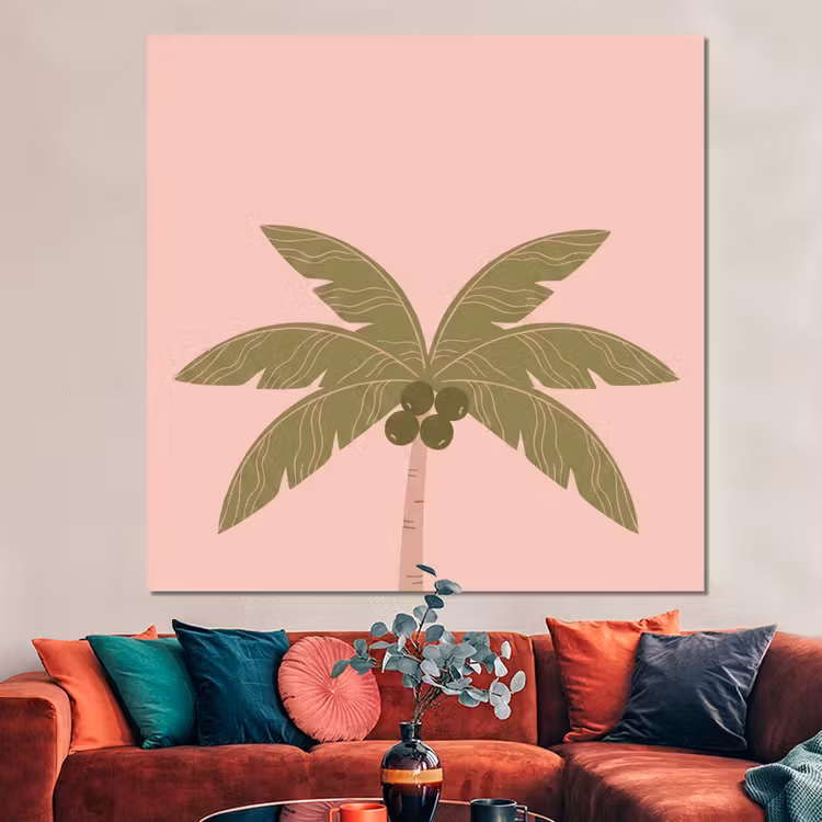 Forex - Boom - Palm - Natuur - Illustratie - Roze — 3
