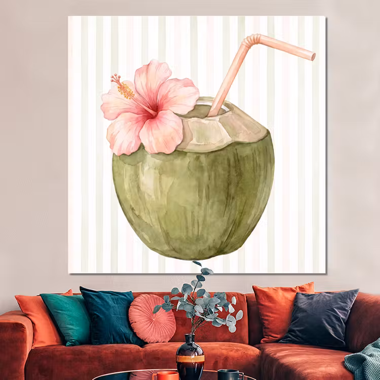 Forex - Kokosnoot - Drank - Tropisch - Illustratie - Zomer — 3