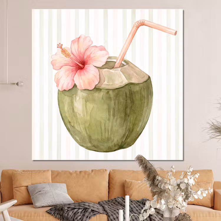 Forex - Kokosnoot - Drank - Tropisch - Illustratie - Zomer — 4