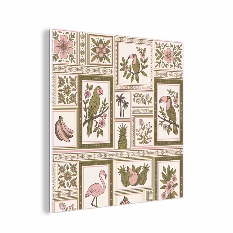 Forex - Vogel - Tropisch - Patroon - Decoratief - Groen — 1