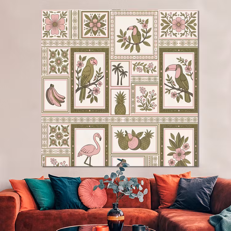 Forex - Vogel - Tropisch - Patroon - Decoratief - Groen — 3