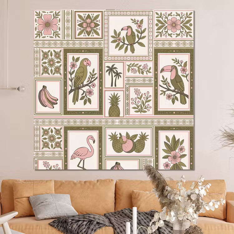 Forex - Vogel - Tropisch - Patroon - Decoratief - Groen — 4