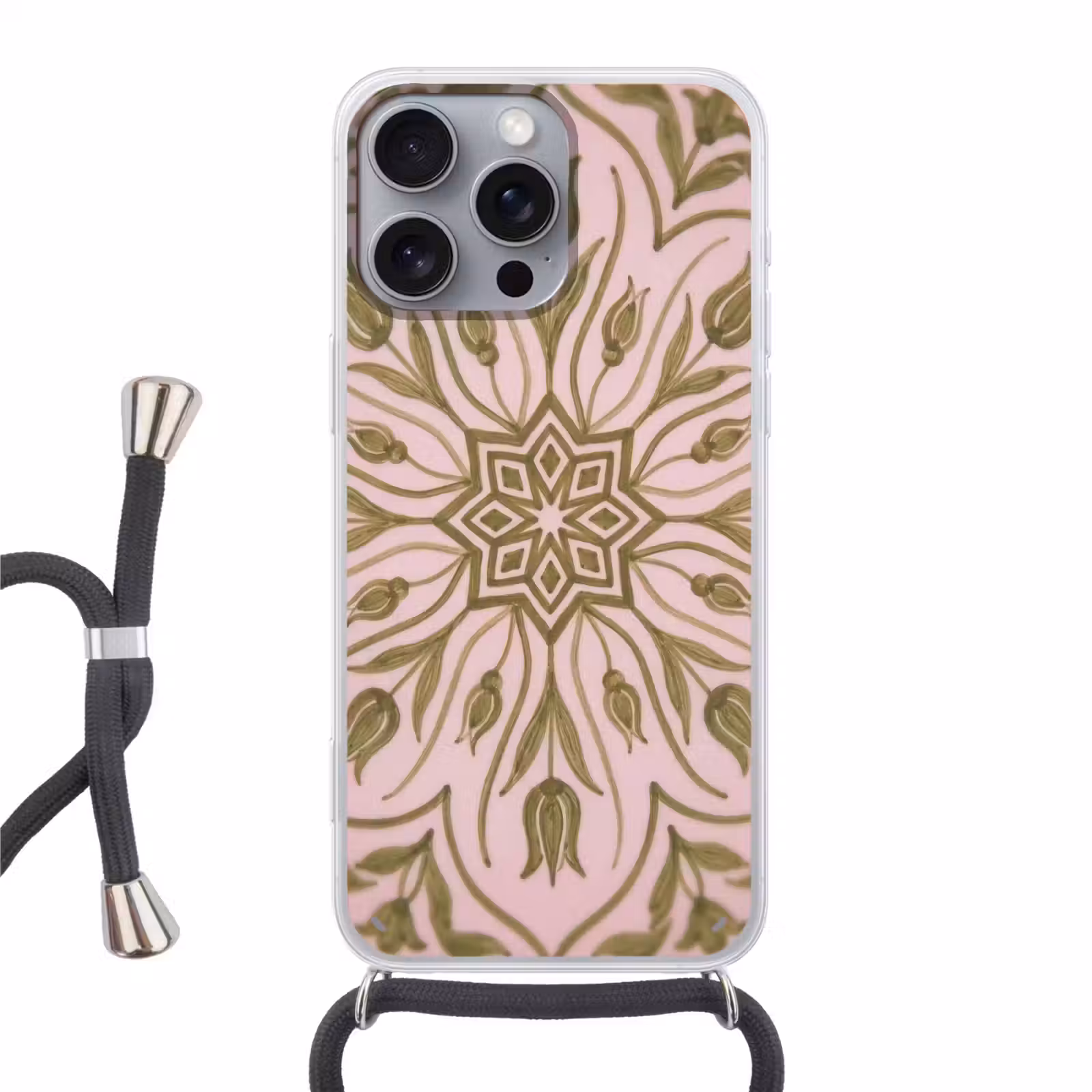 Telefoonhoesje met koord - Patroon - Mandala - Decoratie - Abstract - Groen — 1