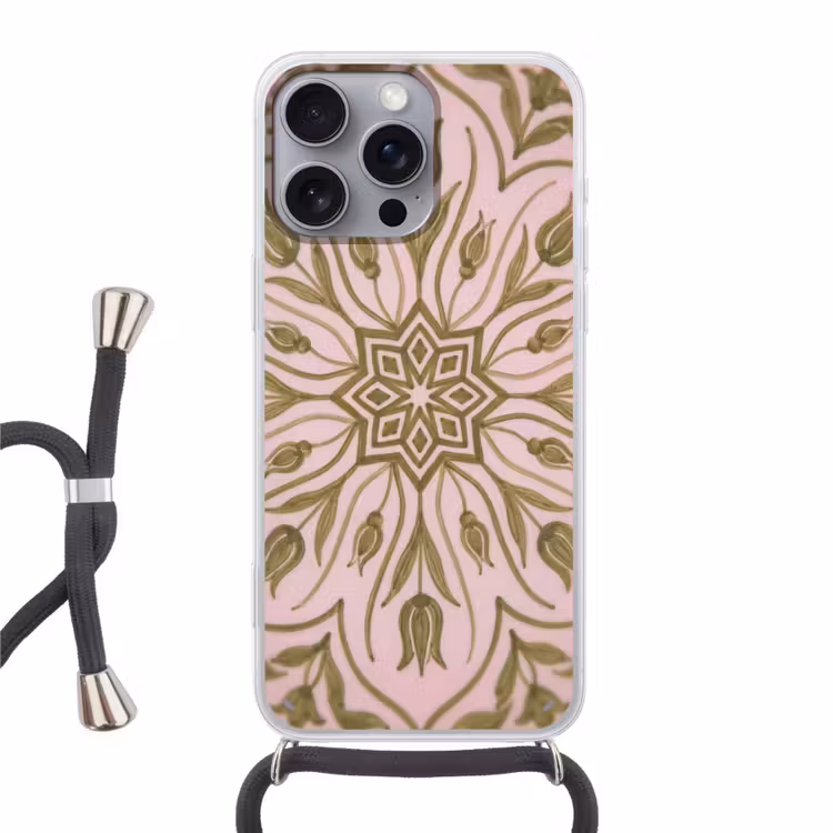 Telefoonhoesje met koord - Patroon - Mandala - Decoratie - Abstract - Groen — 1