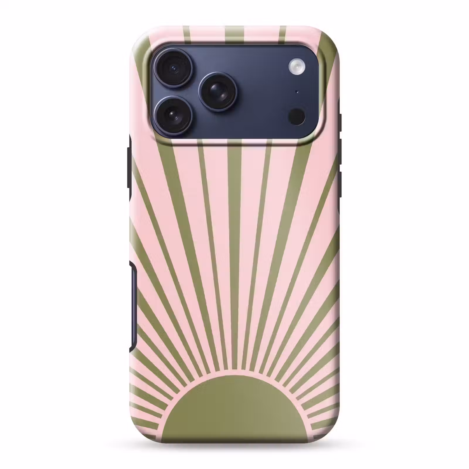 Telefoonhoesje Toughcase - Abstract - Stralen - Grafisch - Roze - Groen — 1