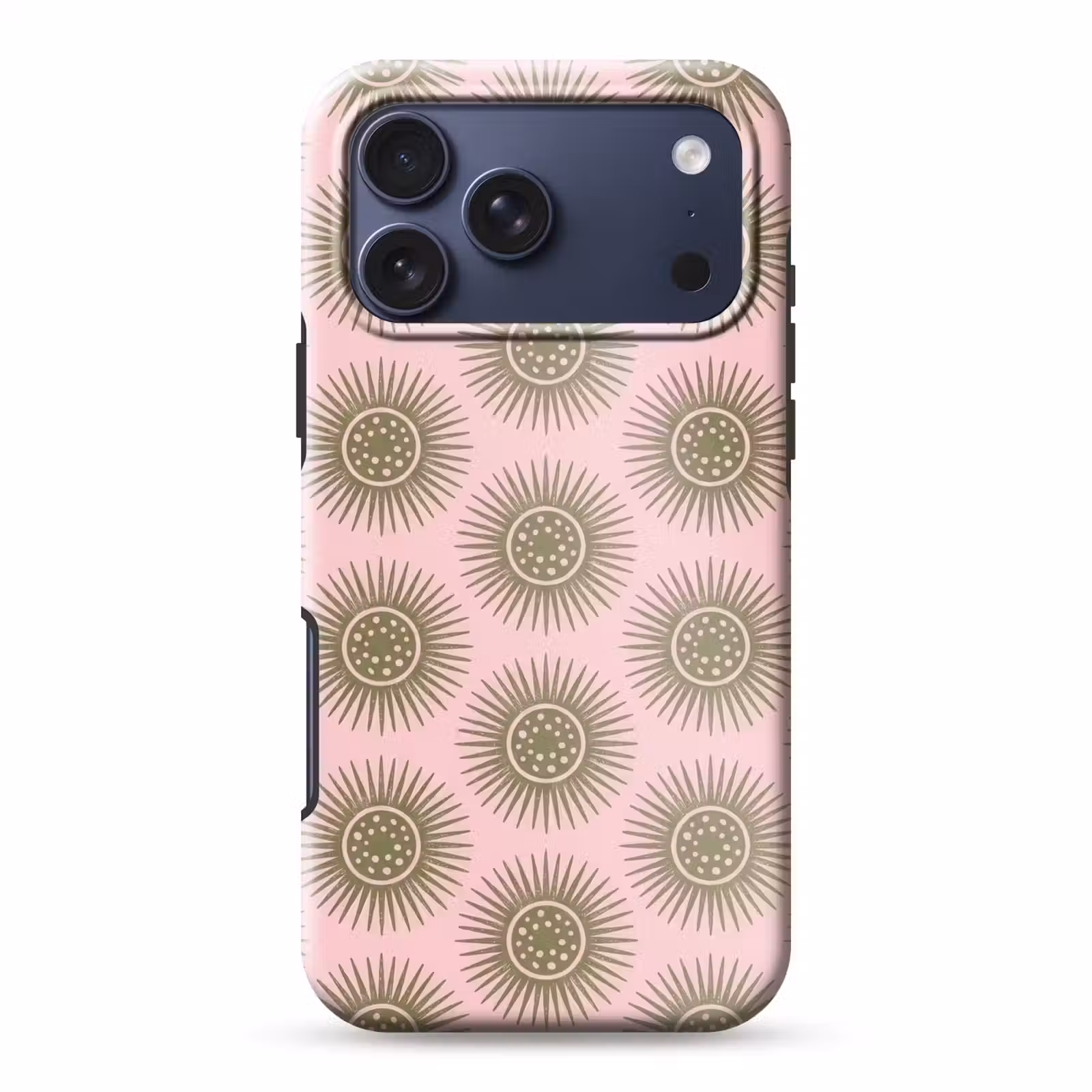 Telefoonhoesje Toughcase - Bloemen - Patroon - Abstract - Roze - Groen — 1