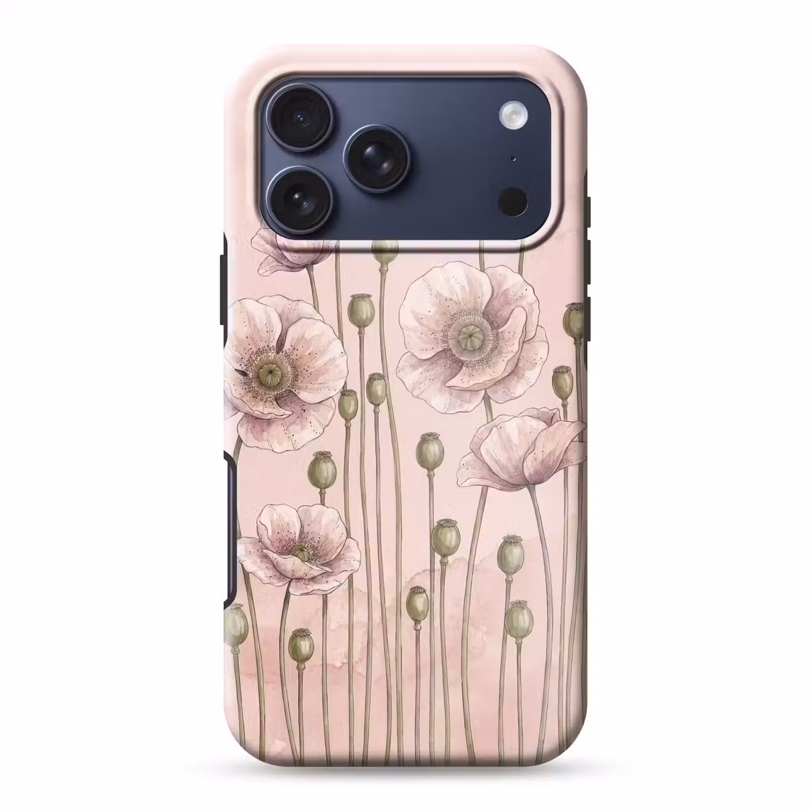 Telefoonhoesje Toughcase - Bloemen - Zomer - Natuur - Aquarel - Roze — 1