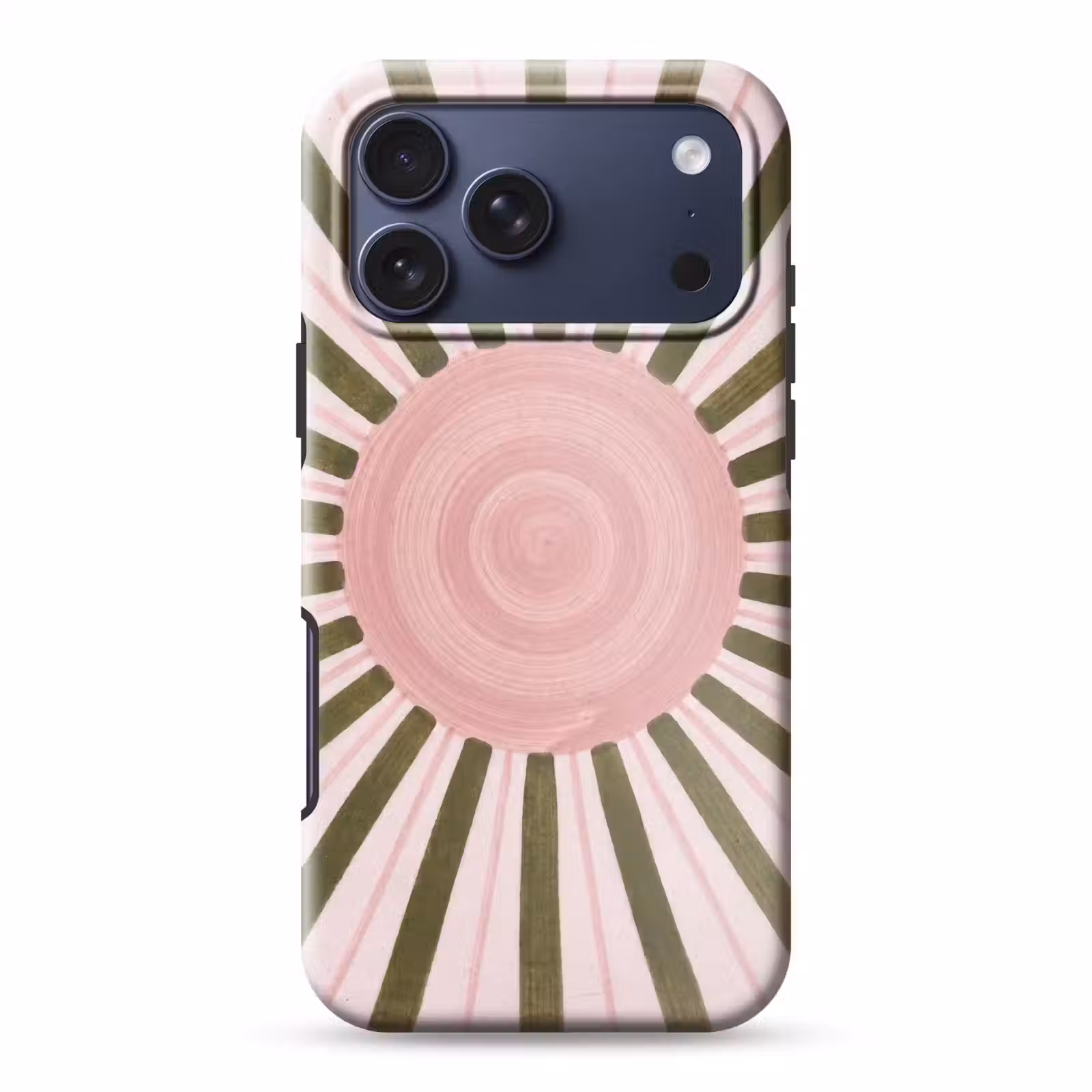 Telefoonhoesje Toughcase - Patroon - Cirkel - Stralen - Abstract - Roze — 1