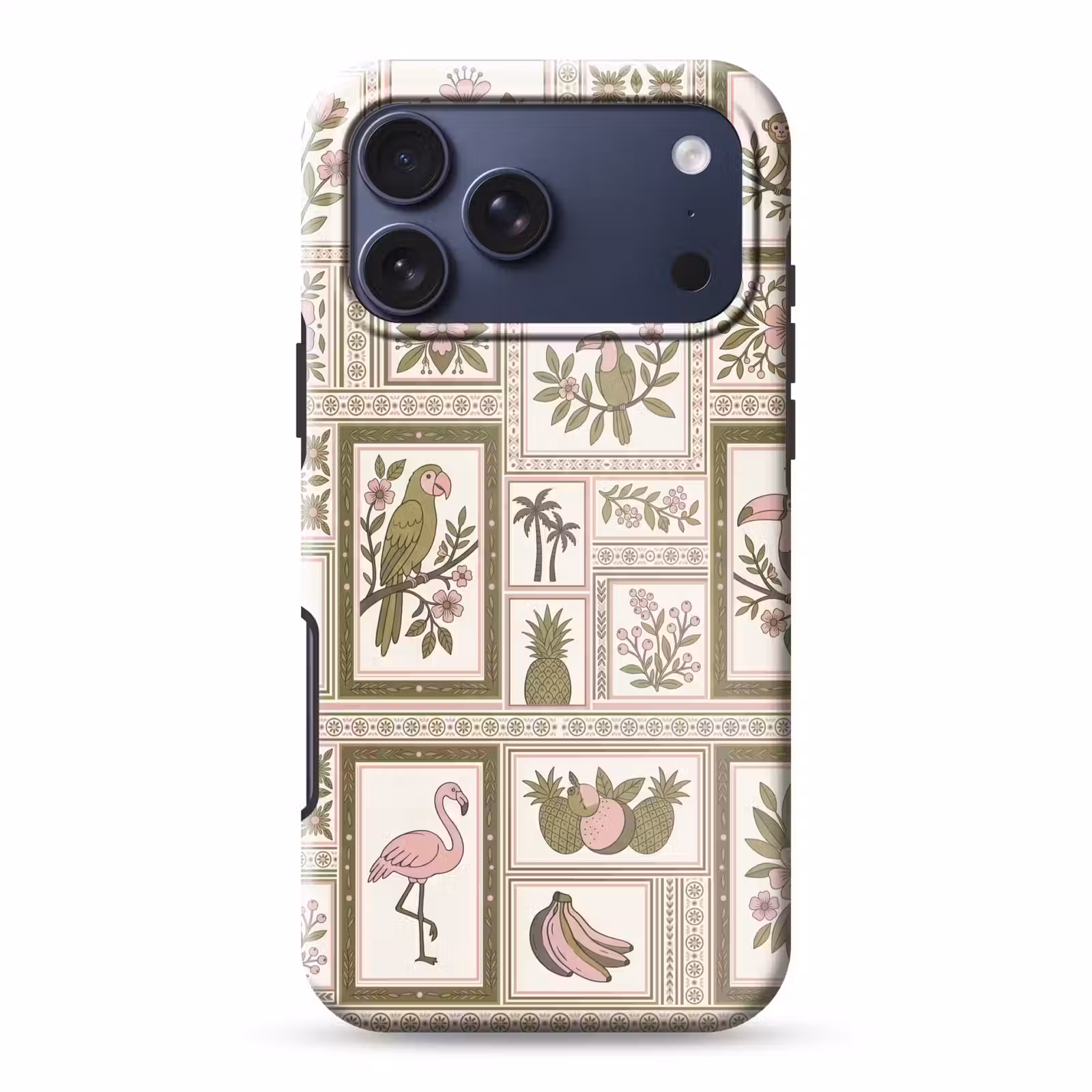 Telefoonhoesje Toughcase - Vogel - Tropisch - Patroon - Decoratief - Groen — 1
