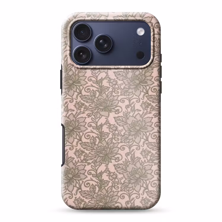 Telefoonhoesje Toughcase - Bloemen - Kant - Patroon - Klassiek - Groen — 1