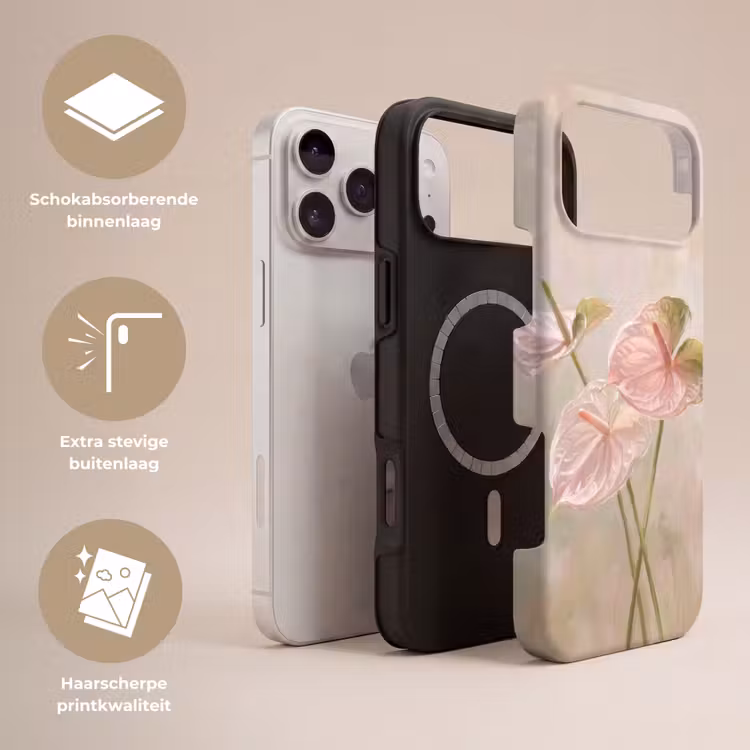 Telefoonhoesje Toughcase - Bloemen - Pastel - Abstract - Natuur - Groen — 3