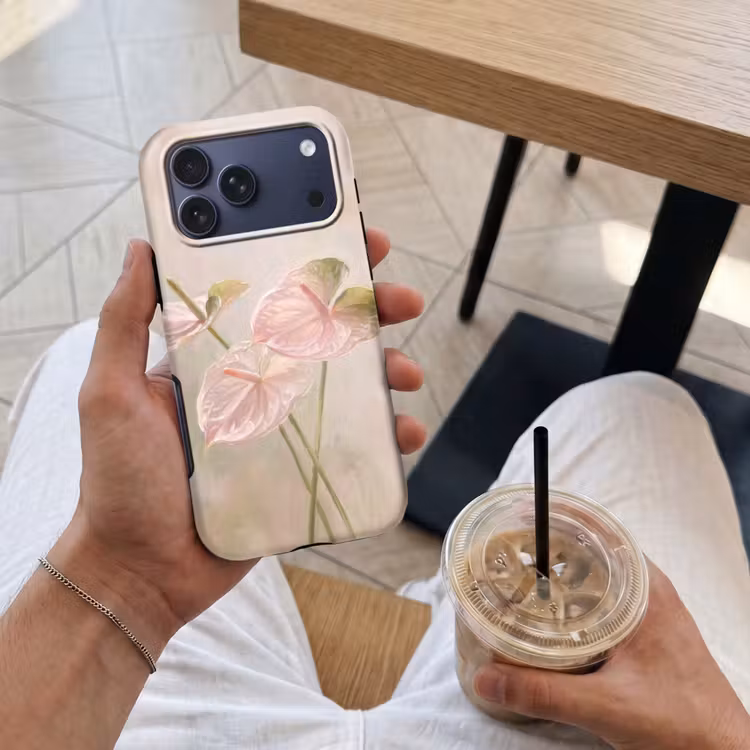 Telefoonhoesje Toughcase - Bloemen - Pastel - Abstract - Natuur - Groen — 4