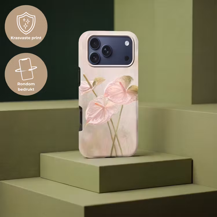 Telefoonhoesje Toughcase - Bloemen - Pastel - Abstract - Natuur - Groen — 7