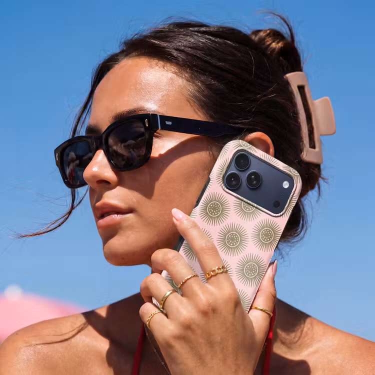 Telefoonhoesje Toughcase - Bloemen - Patroon - Abstract - Roze - Groen — 6