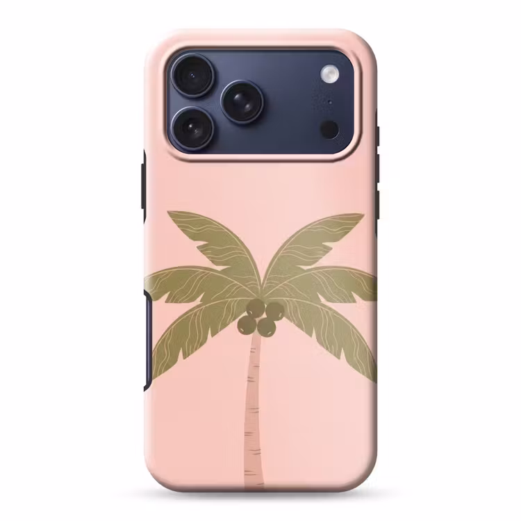 Telefoonhoesje Toughcase - Boom - Palm - Natuur - Illustratie - Roze — 1