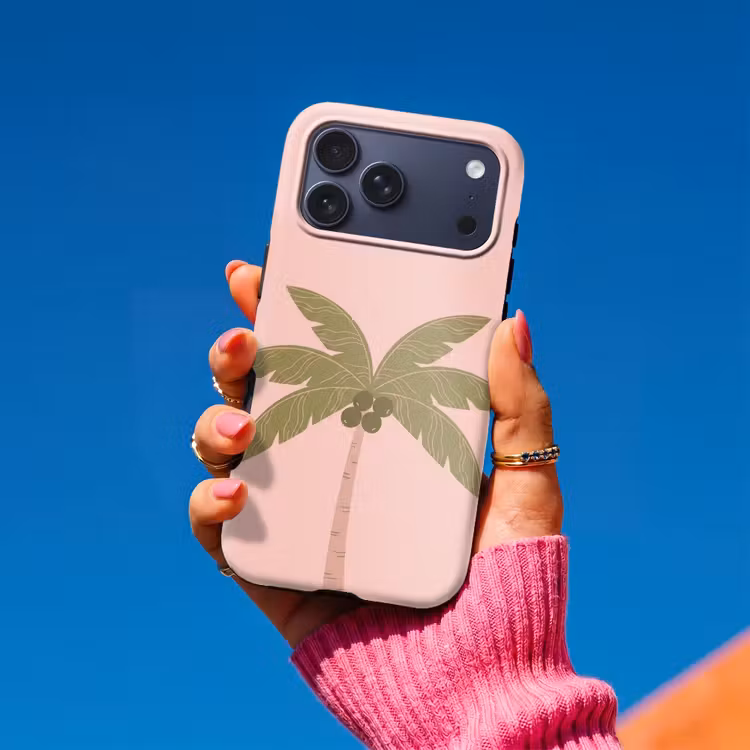 Telefoonhoesje Toughcase - Boom - Palm - Natuur - Illustratie - Roze — 2