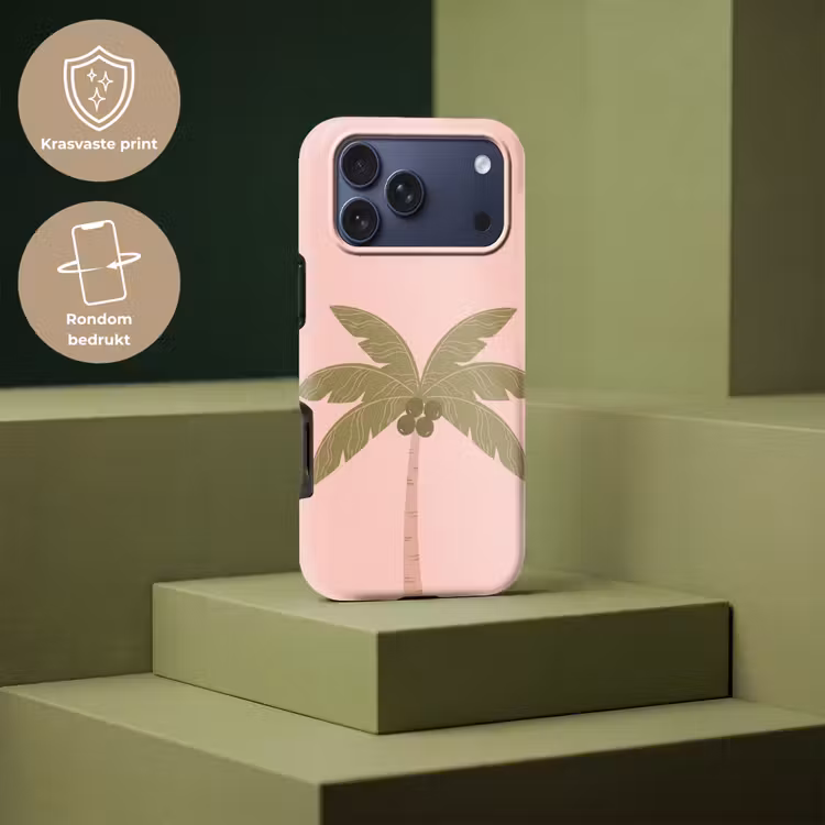 Telefoonhoesje Toughcase - Boom - Palm - Natuur - Illustratie - Roze — 7