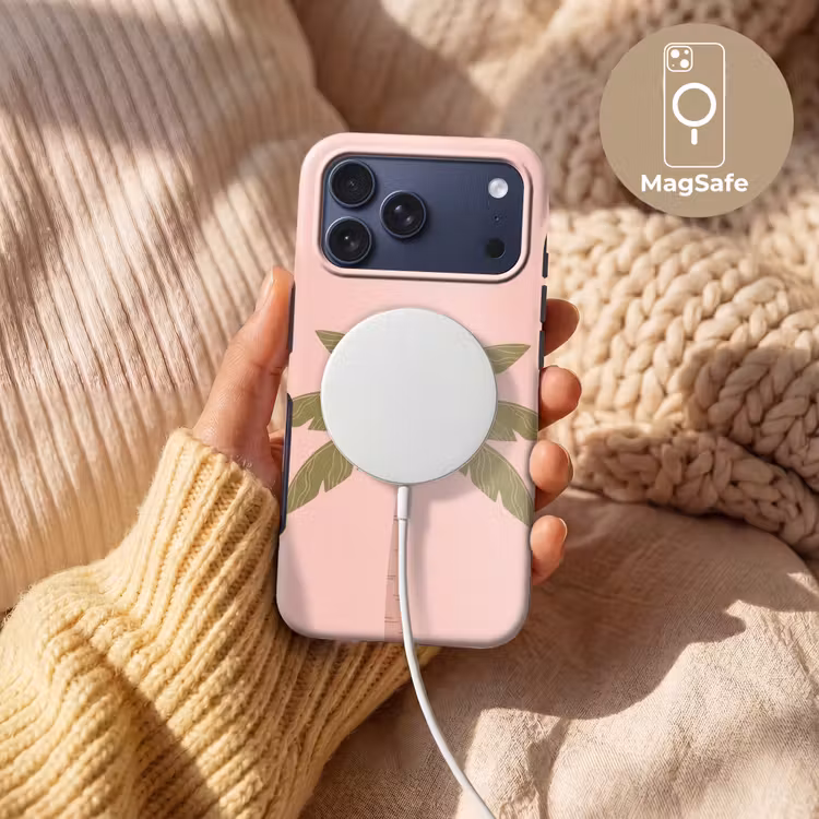 Telefoonhoesje Toughcase - Boom - Palm - Natuur - Illustratie - Roze — 8
