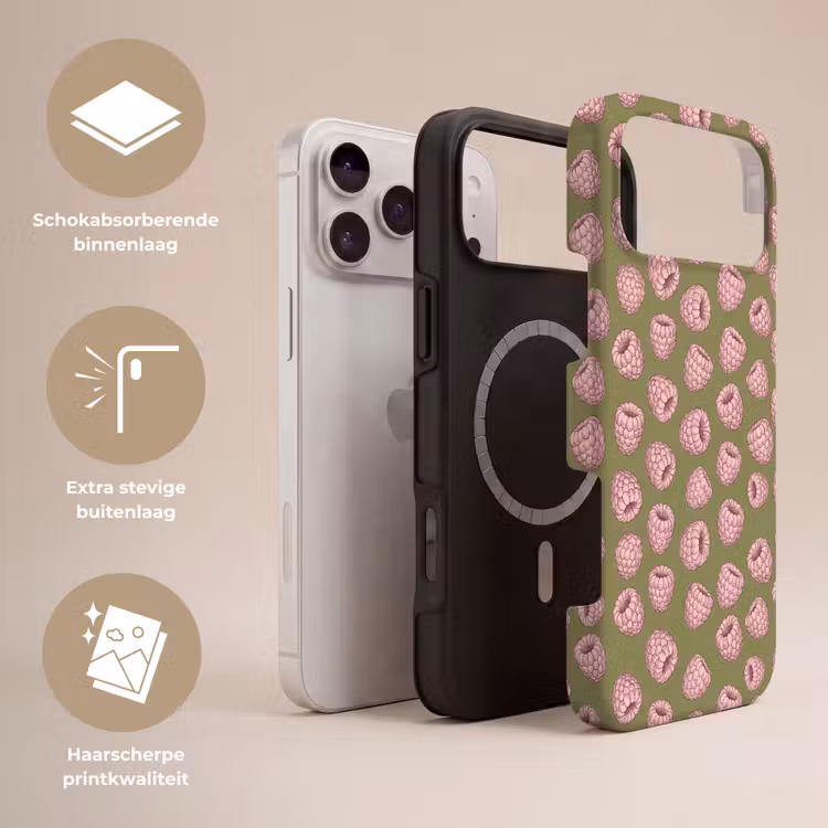 Telefoonhoesje Toughcase - Eten - Patroon - Illustratie - Roze - Groen — 3