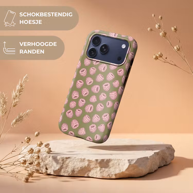 Telefoonhoesje Toughcase - Eten - Patroon - Illustratie - Roze - Groen — 5